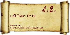 Léber Erik névjegykártya